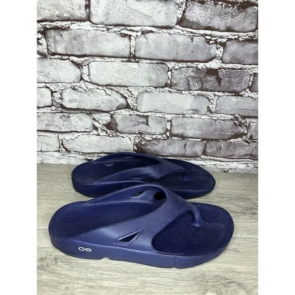 OOFOS OOriginal Navy Blue Lightweight Recovery Flip Flops Sandals Men 42EU/9M US