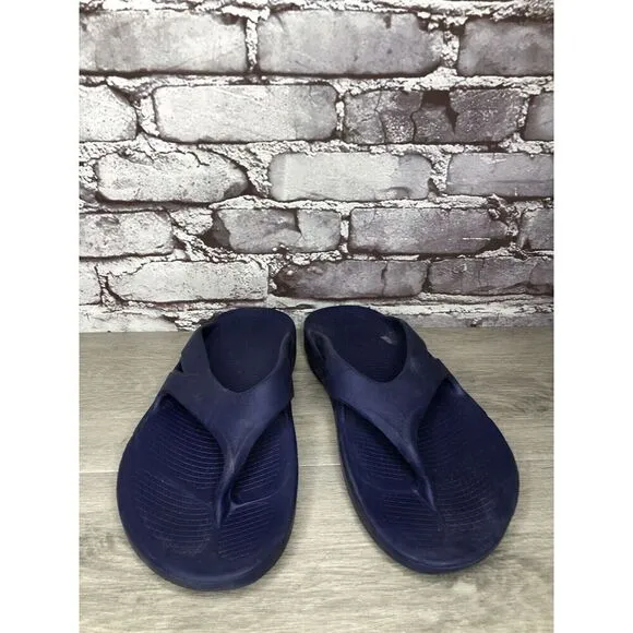 OOFOS OOriginal Navy Blue Lightweight Recovery Flip Flops Sandals Men 42EU/9M US
