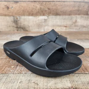 OOfos OOriginal Recovery Slide Men's Size 10 EU 43 Black Comfort Casual Sandals