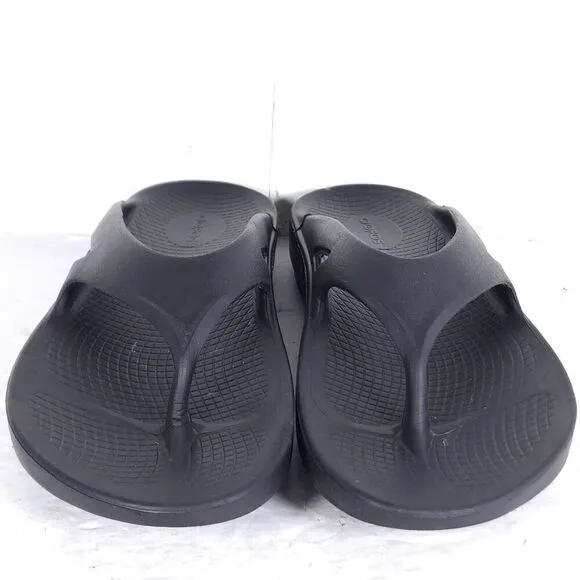 OOFOS OOriginal Recovery US M8 /W10 Black Lightweight Thong Flip Flop Sandals