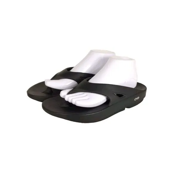 OOFOS OOriginal Recovery US M8 /W10 Black Lightweight Thong Flip Flop Sandals