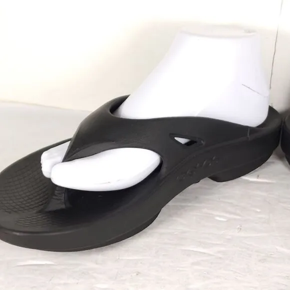 OOFOS OOriginal Recovery US M8 /W10 Black Lightweight Thong Flip Flop Sandals