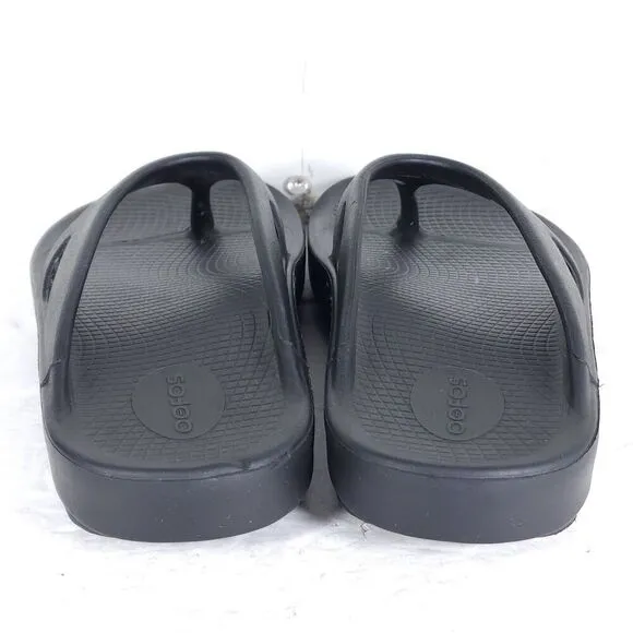 OOFOS OOriginal Recovery US M8 /W10 Black Lightweight Thong Flip Flop Sandals