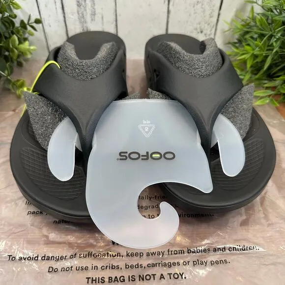 Oofos Ooriginal Unisex Black Recovery Sandals Size M9/W11