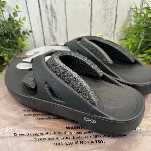 Oofos Ooriginal Unisex Black Recovery Sandals Size M9/W11