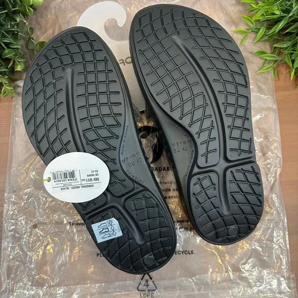 Oofos Ooriginal Unisex Black Recovery Sandals Size M9/W11