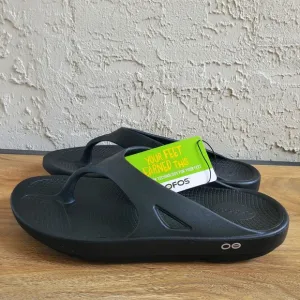 OOFOS Original Recovery Sandals Thong Flip Flop Men 10 Women 12 Black Running