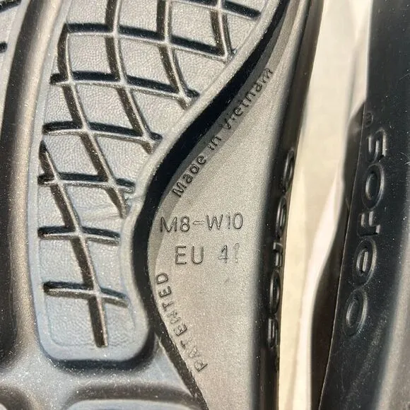 OOFOS Recovery Flip Flops Thongs Sandals Mens Sz 8 Womens Sz 10 Black