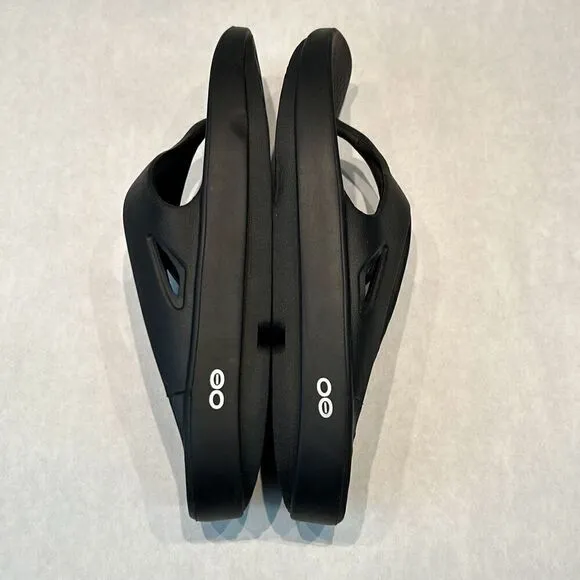 OOFOS Recovery Flip Flops Thongs Sandals Mens Sz 8 Womens Sz 10 Black