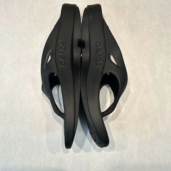 OOFOS Recovery Flip Flops Thongs Sandals Mens Sz 8 Womens Sz 10 Black