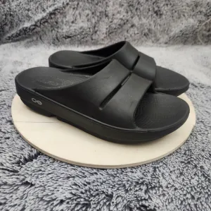 OOFOS Sandals Ooahh Black Recovery Comfort Slip On Women's Size 7