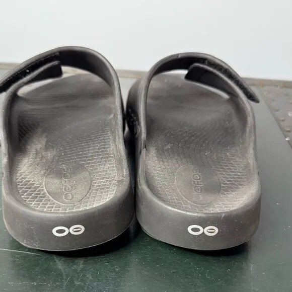 Oofos OOahh Black Recovery Slides Men's Size 9 Women’s 11 EU 42