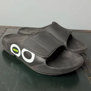 Oofos OOahh Black Recovery Slides Men's Size 9 Women’s 11 EU 42
