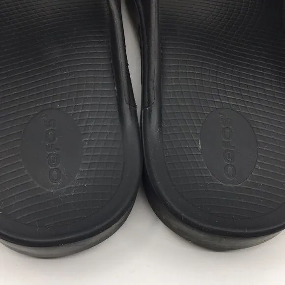 Oofos Ooahh Black Slides Sandals Unisex EU 42 M9 W11 Recovery Therapy slides