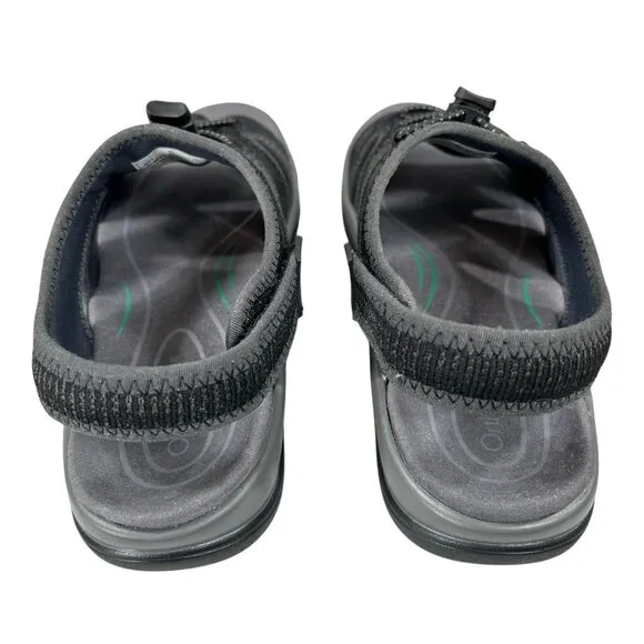 OrthoFeet Black Maui Orthopedic Cushion Adjustable Sandals Size 6