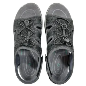 OrthoFeet Black Maui Orthopedic Cushion Adjustable Sandals Size 6