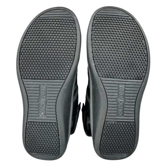 OrthoFeet Black Maui Orthopedic Cushion Adjustable Sandals Size 6