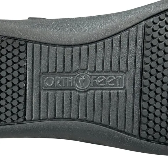 OrthoFeet Black Maui Orthopedic Cushion Adjustable Sandals Size 6