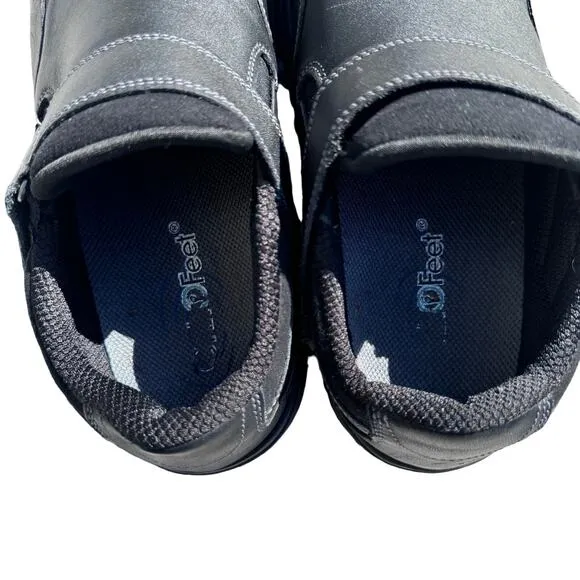 OrthoFeet Zodiac Leather Casual Shoes Orthopedic 511 Black Mens‎ 10 X-Wide (4E)
