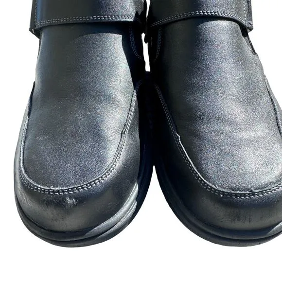 OrthoFeet Zodiac Leather Casual Shoes Orthopedic 511 Black Mens‎ 10 X-Wide (4E)