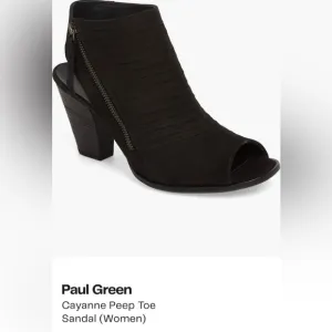 Paul Green Black Peep Toe Sandal