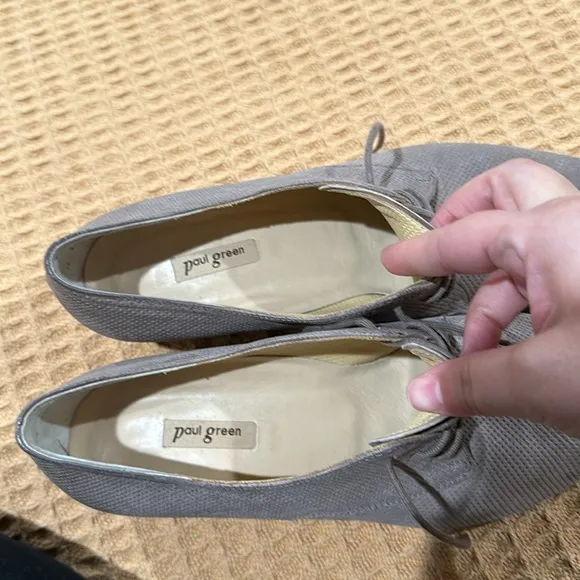 PAUL GREEN Dale Sand Taupe Leather Oxford Lace Up Shoes Women’s Sz UK 6.…