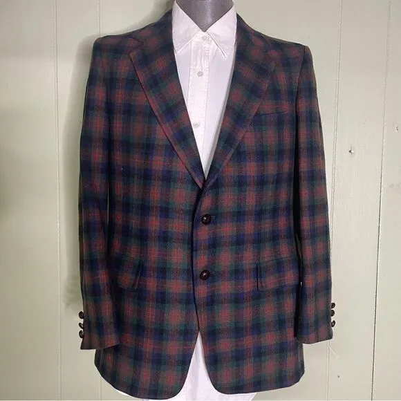 Pendleton Vintage Woolen Mills Virgin Wool Authentic Tartan Plaid Blazer 38R