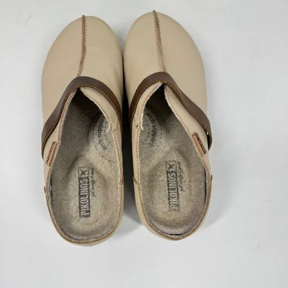 Pikolinos Granada Clogs Marfil Size 38 Cream Brown Comfort Shoes