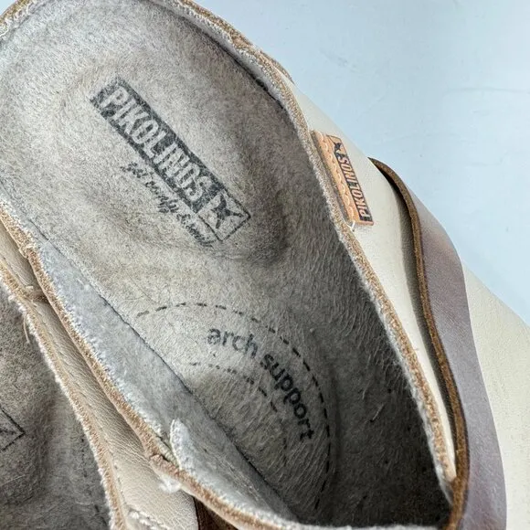 Pikolinos Granada Clogs Marfil Size 38 Cream Brown Comfort Shoes