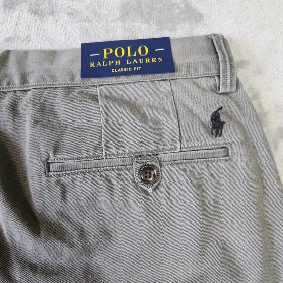 Polo Ralph Lauren Gray Chinos Pants Mens 34x32 Classic Fit Career Preppy Church