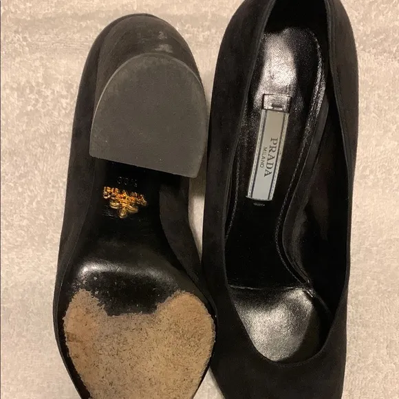 Prada Women's Black Suede Heels