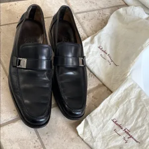 Pre-Owned Salvatore Ferragamo Men’s Black Leather Loafers Excellent Condition