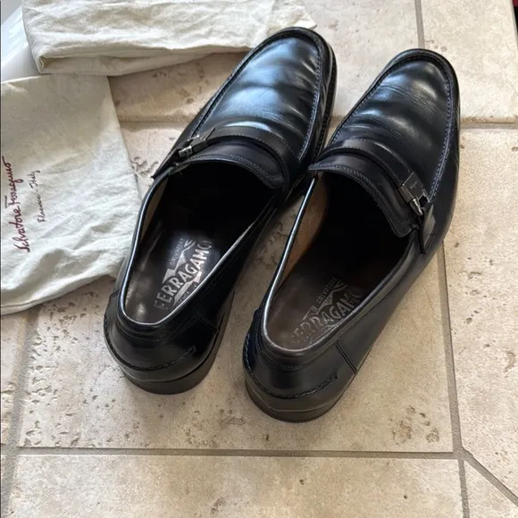 Pre-Owned Salvatore Ferragamo Men’s Black Leather Loafers Excellent Condition