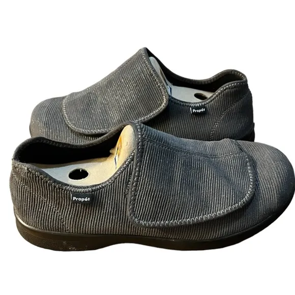 Propet Men's Cush N Foot Slippers Silver Comfort Shoes Size 11XX 5(E)