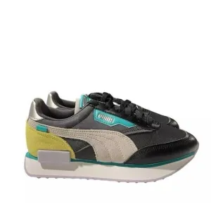 Puma Future Rider Soft Metal Womens Size 6 Running Sneakers Gray Yellow Shoes