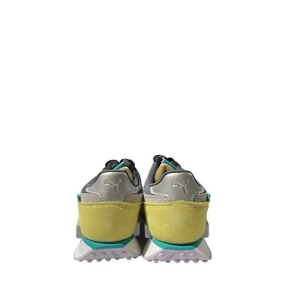 Puma Future Rider Soft Metal Womens Size 6 Running Sneakers Gray Yellow Shoes