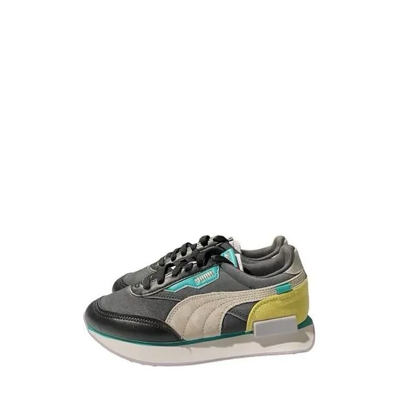 Puma Future Rider Soft Metal Womens Size 6 Running Sneakers Gray Yellow Shoes