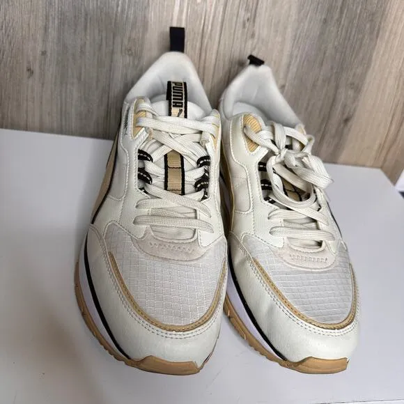 Puma R78 Trek Trainers Shoes Mens 12 Ivory Tan Pebble Athletic Casual Sneakers