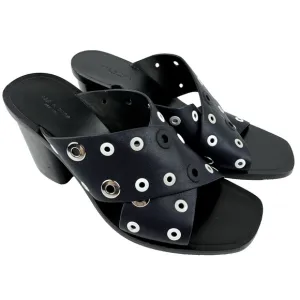 Rag &amp; Bone Women's Paige Leather Slide Sandals Dark Navy EU 37 US 7.5 Studded