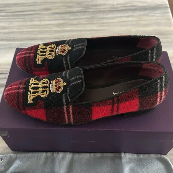 RALPH LAUREN PURPLE LABEL -💜Crested plaid wool tartan shoes
