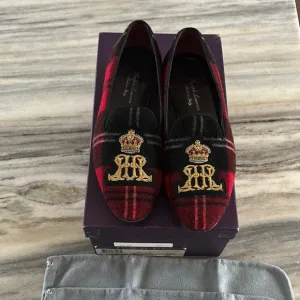 RALPH LAUREN PURPLE LABEL -💜Crested plaid wool tartan shoes