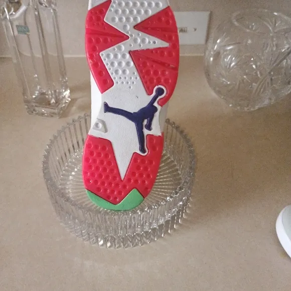 Red and White High-Top Athletic Shoes with Breathable Mesh