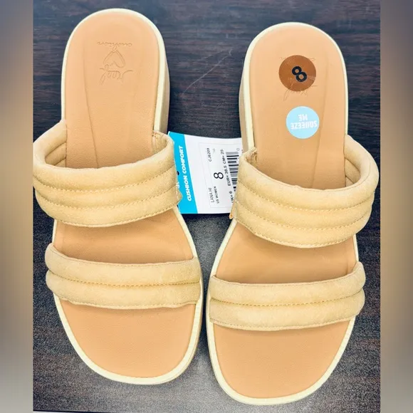 Reef Lofty Lux Hi Vegan Leather Platform Slides, Sz 8