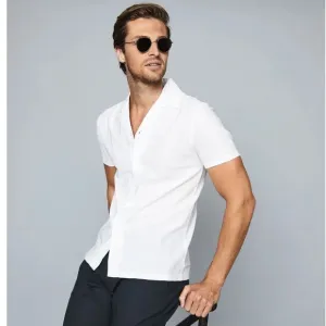 Reiss Caspa Cuban Collar Short Sleeve Shirt