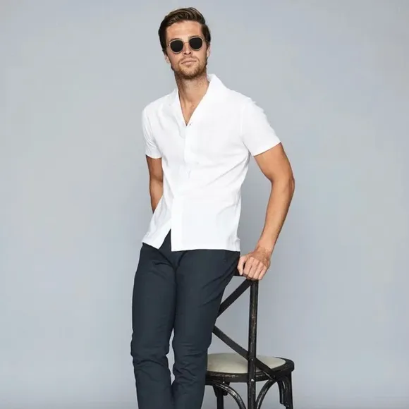 Reiss Caspa Cuban Collar Short Sleeve Shirt