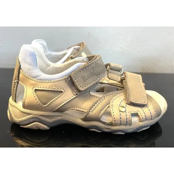 RenBut Gray Boy’s Leather Open toe Sandals Orthopedic Support EU 26/US 9.5 NEW