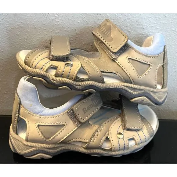 RenBut Gray Boy’s Leather Open toe Sandals Orthopedic Support EU 26/US 9.5 NEW