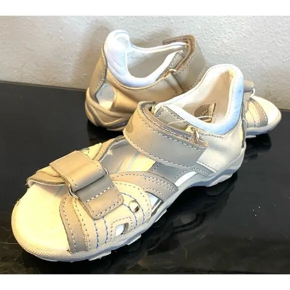 RenBut Gray Boy’s Leather Open toe Sandals Orthopedic Support EU 26/US 9.5 NEW