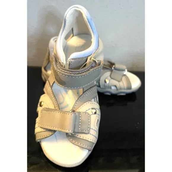 RenBut Gray Boy’s Leather Open toe Sandals Orthopedic Support EU 26/US 9.5 NEW