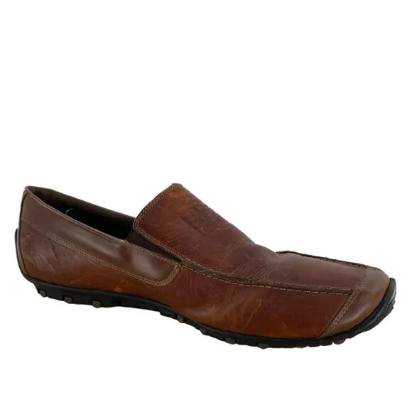 Rieker Shoes Men Size EU45 US11.5/12 Leather Loafer Comfort Moc Slip On Brown